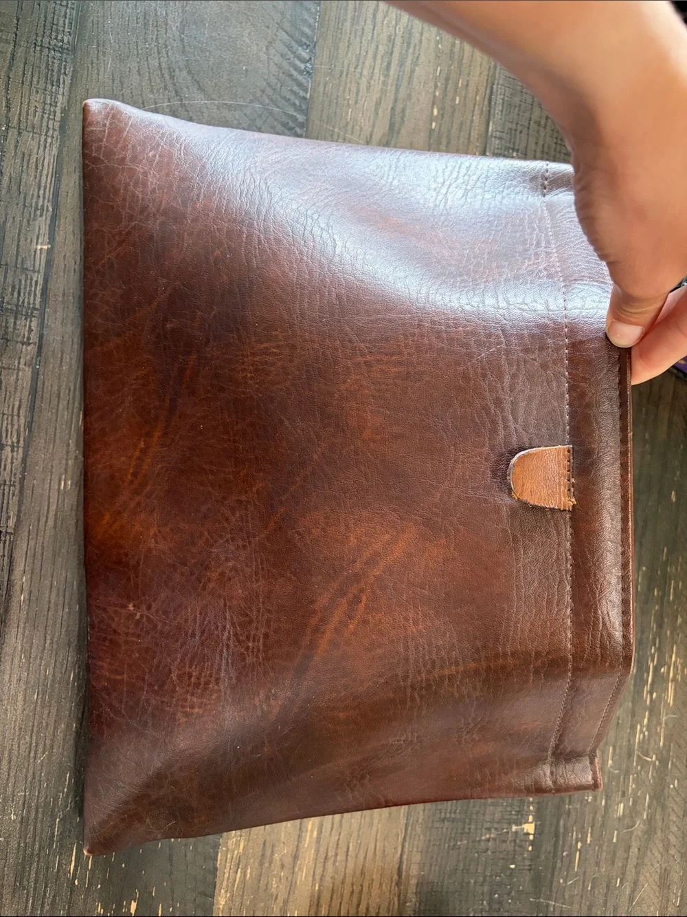 Classic Brown Leather Laptop Sleeve - Sleek Professional Carry